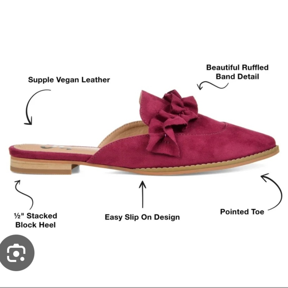 Women's Burgundy Suede Slip-On Mules